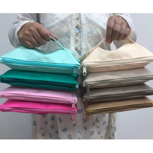 Flexible  Accordion Nylon Toiletry Cosmetic Travel Bags Neutral - Picture 3 of 4